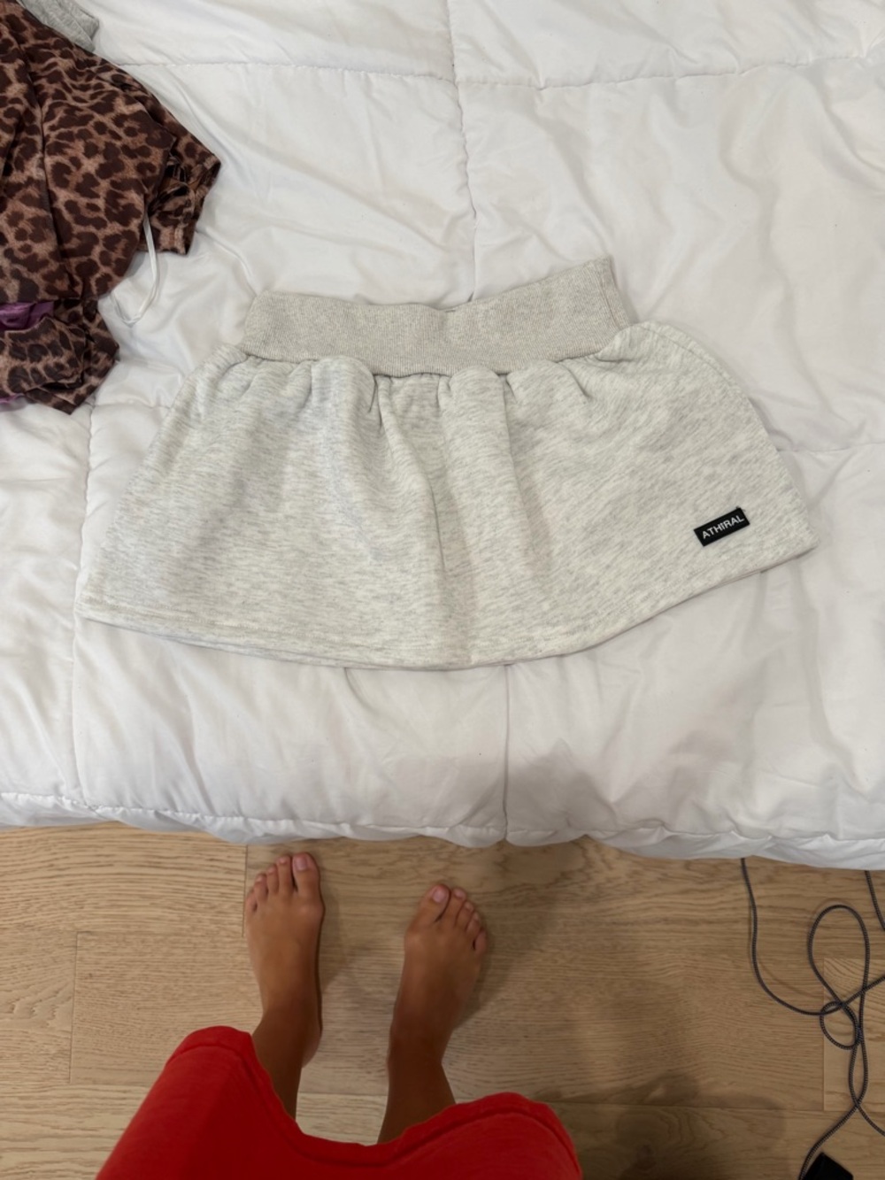 Athleisure Heather Gray Skirt sweatshort material